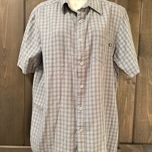 Marmot Men's Gray Plaid Button Down Shirt medium